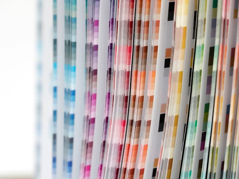 Benjamin Moore paint colour swatches fanned out